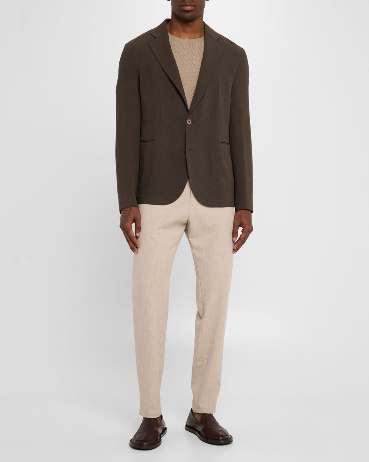 Emporio Armani Men 's Crepe Wool Single-Breasted Sport Coat