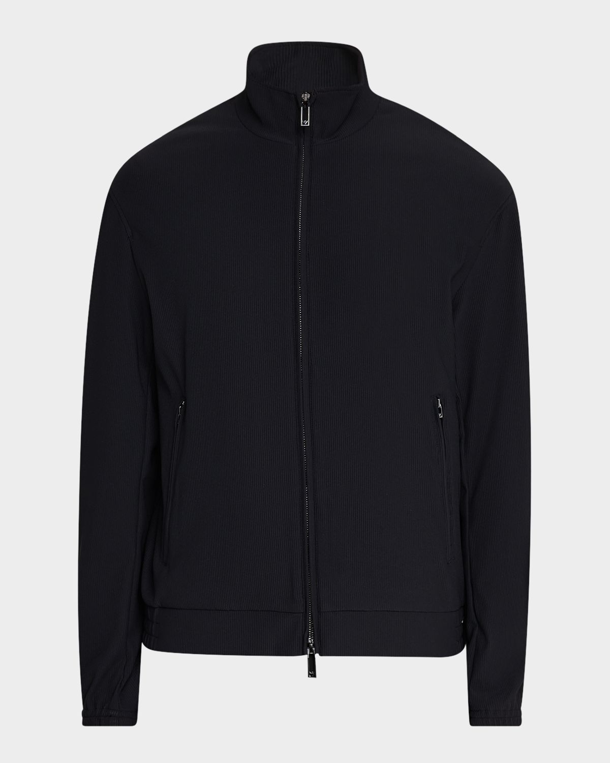 Emporio Armani Men's Nylon Stretch Ribbed Bomber Jacket