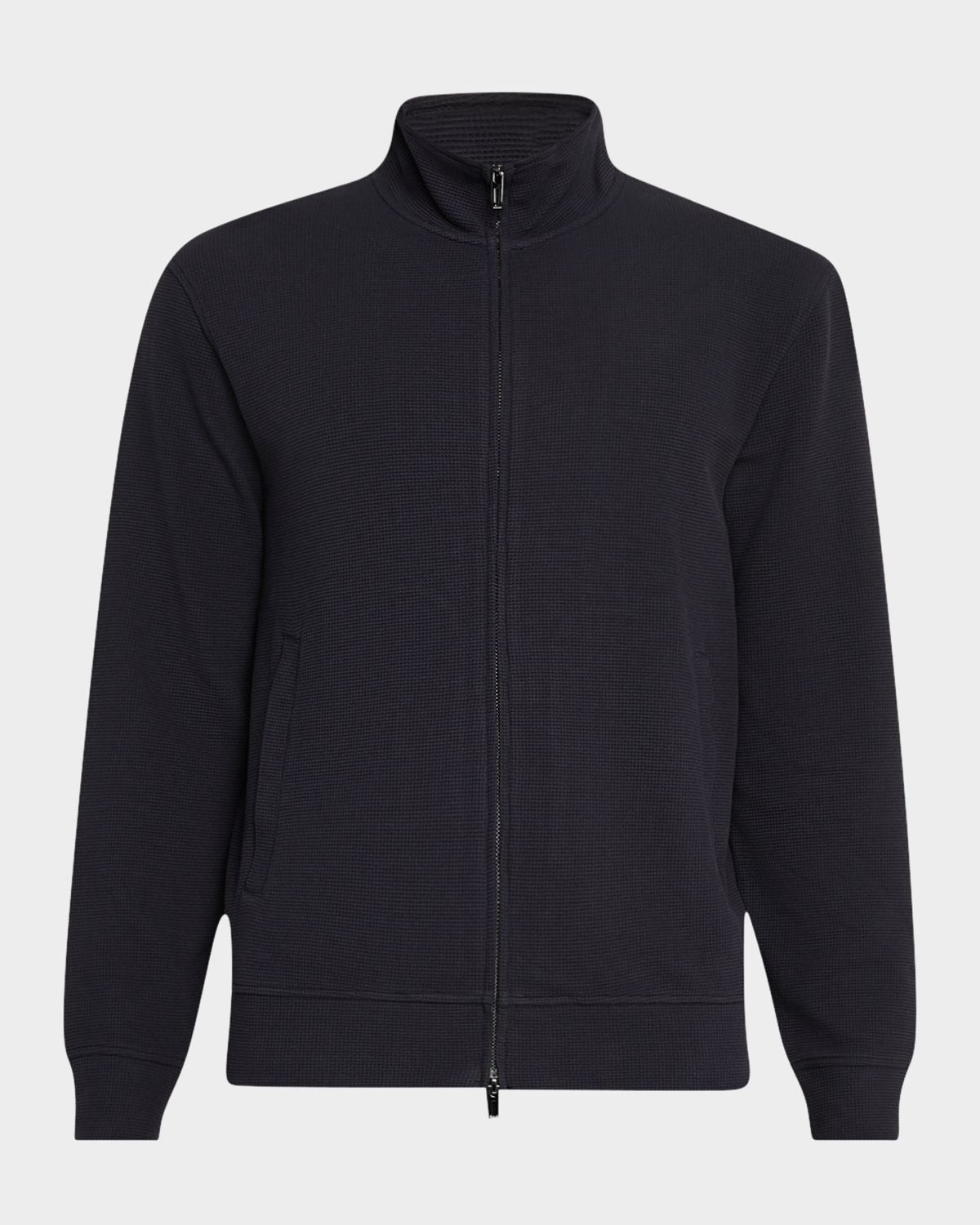 Emporio Armani Men 's Textured Cotton Full-Zip Sweater Jacket