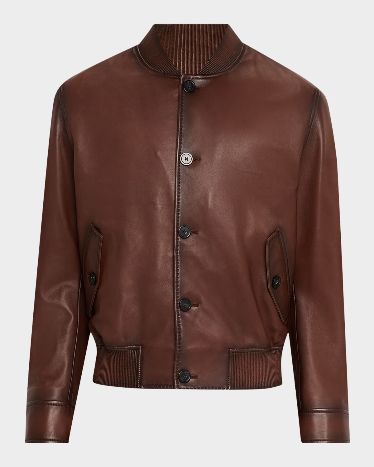 Emporio Armani Men's Napa Leather Bomber Jacket