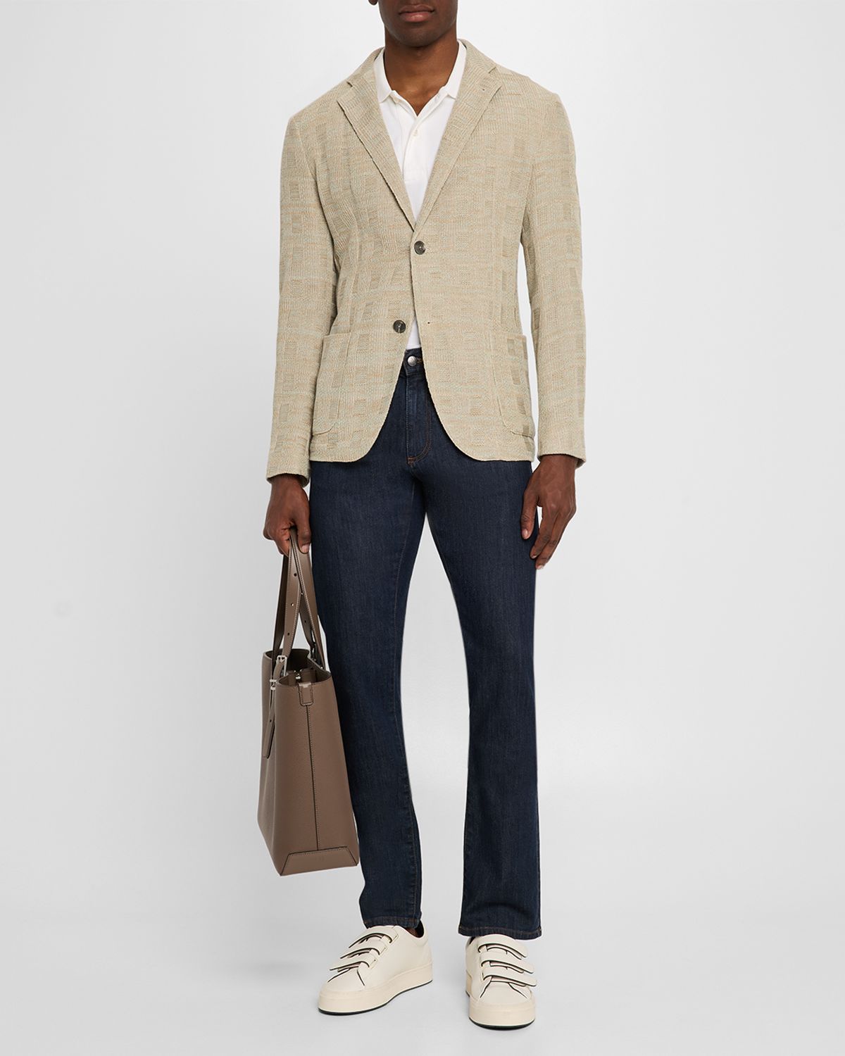 Emporio Armani Men 's Cotton Knit Textured Sport Coat