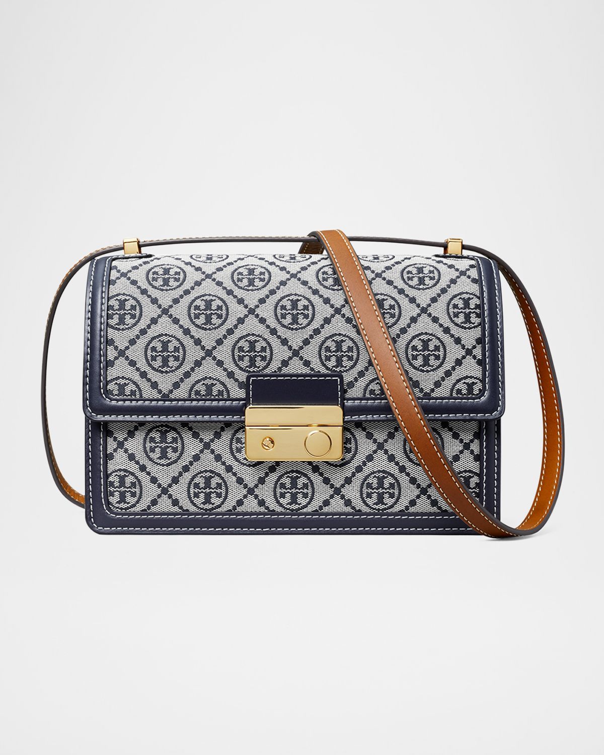 Tory Burch T Monogram Flap Canvas Shoulder Bag