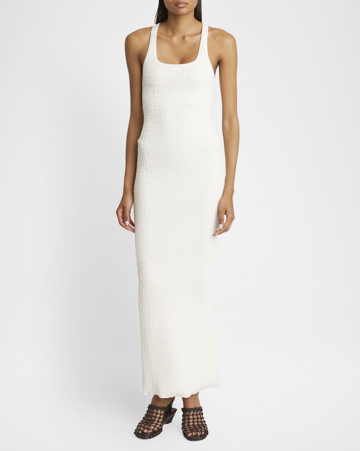 Jacquemus Scala Croc-Knit Sleeveless Maxi Dress
