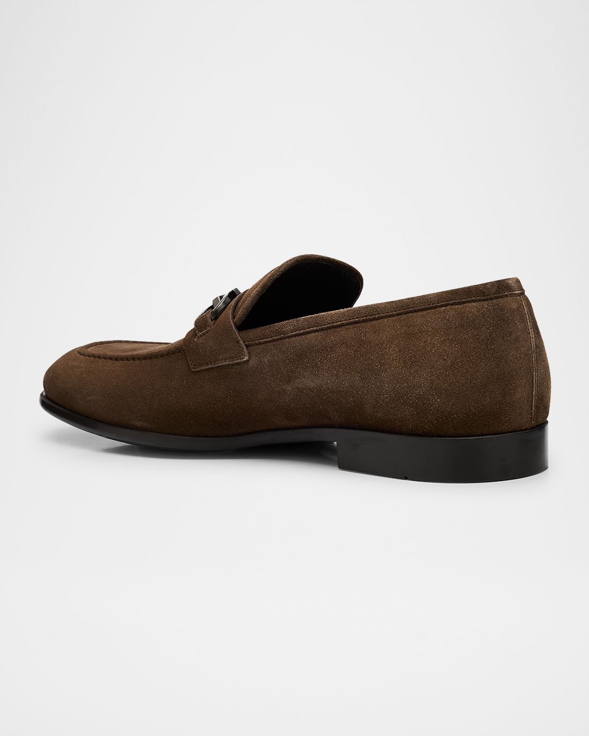 Ferragamo Men 's Foster Suede Gancini-Bit Loafers
