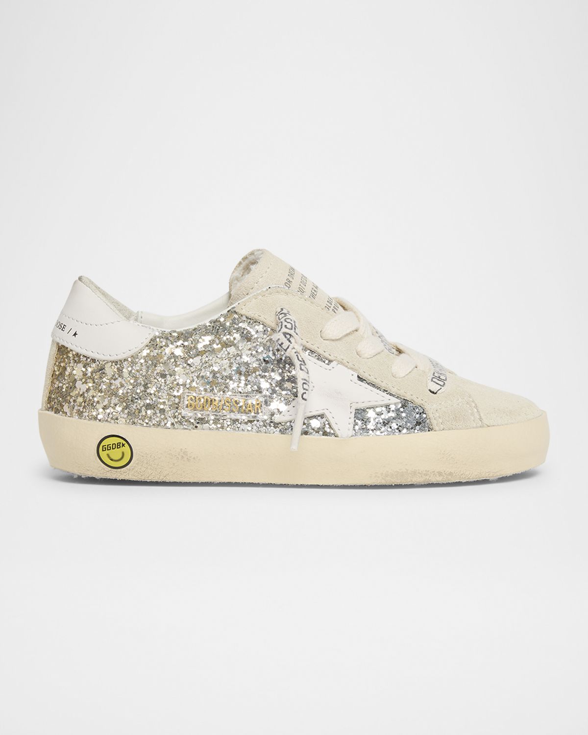 Golden Goose Girl 's Super Star Glitter Leather Low-Top Sneakers