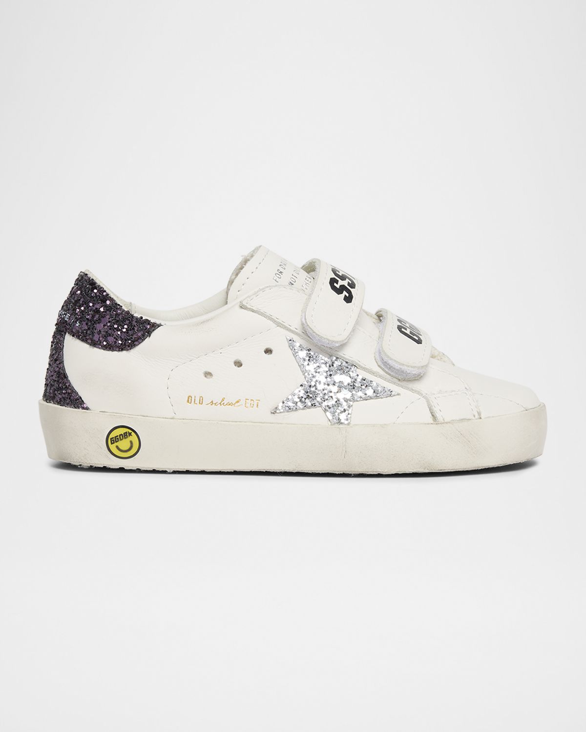 Golden Goose Girl 's Old School Glitter Leather Sneakers