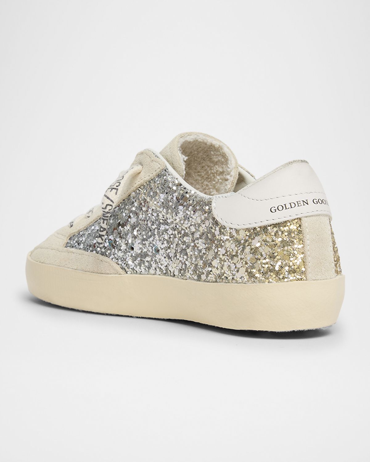 Golden Goose Girl 's Super Star Glitter Leather Low-Top Sneakers