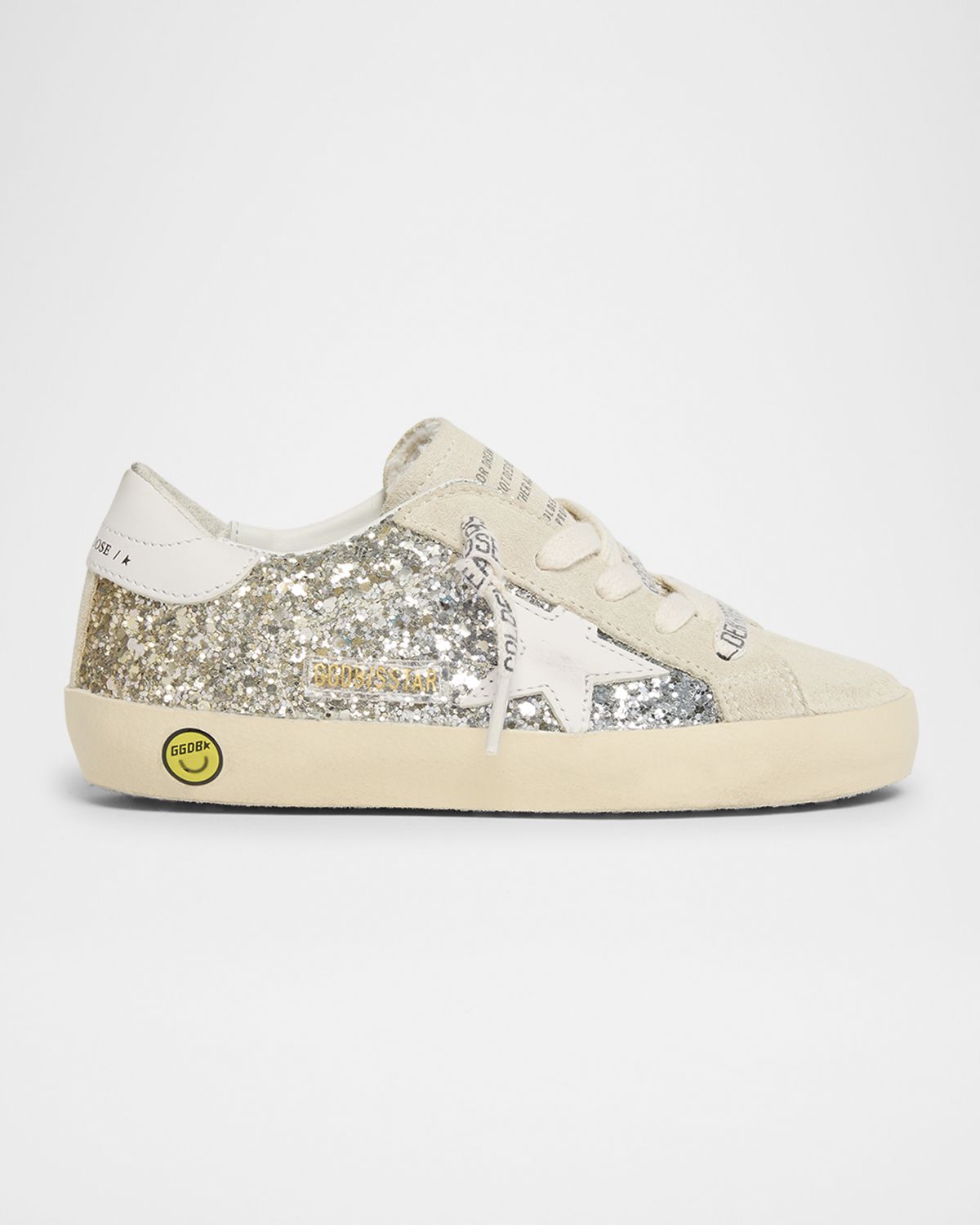 Golden Goose Girl 's Super Star Glitter Leather Low-Top Sneakers