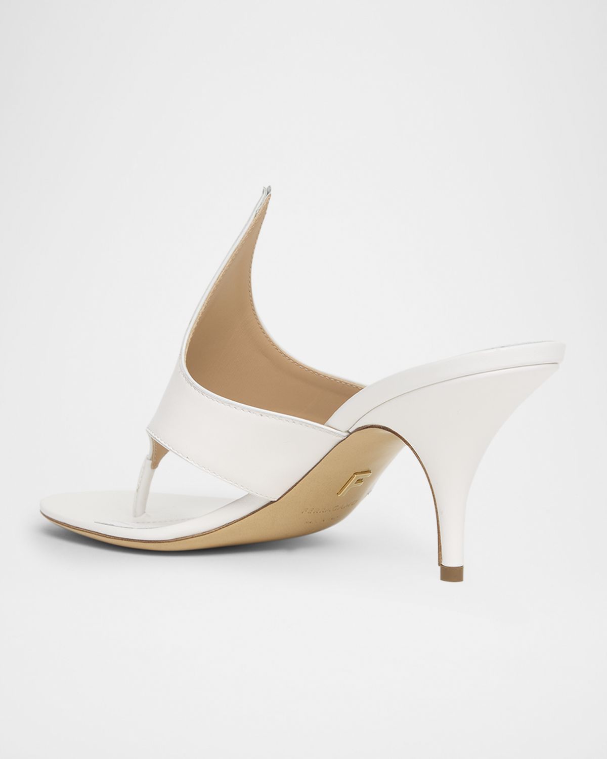 Ferragamo Lyrai Leather Thong Slide Sandals