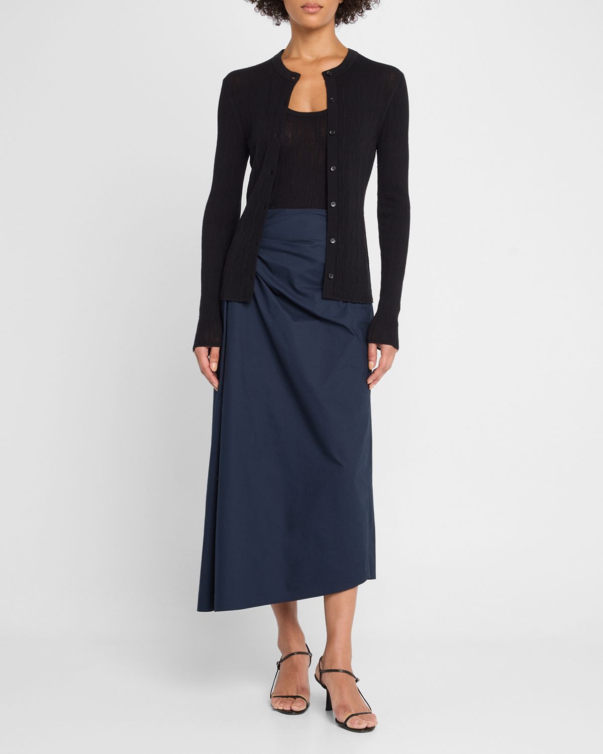 A.L.C. Tessa Ruched Midi Skirt