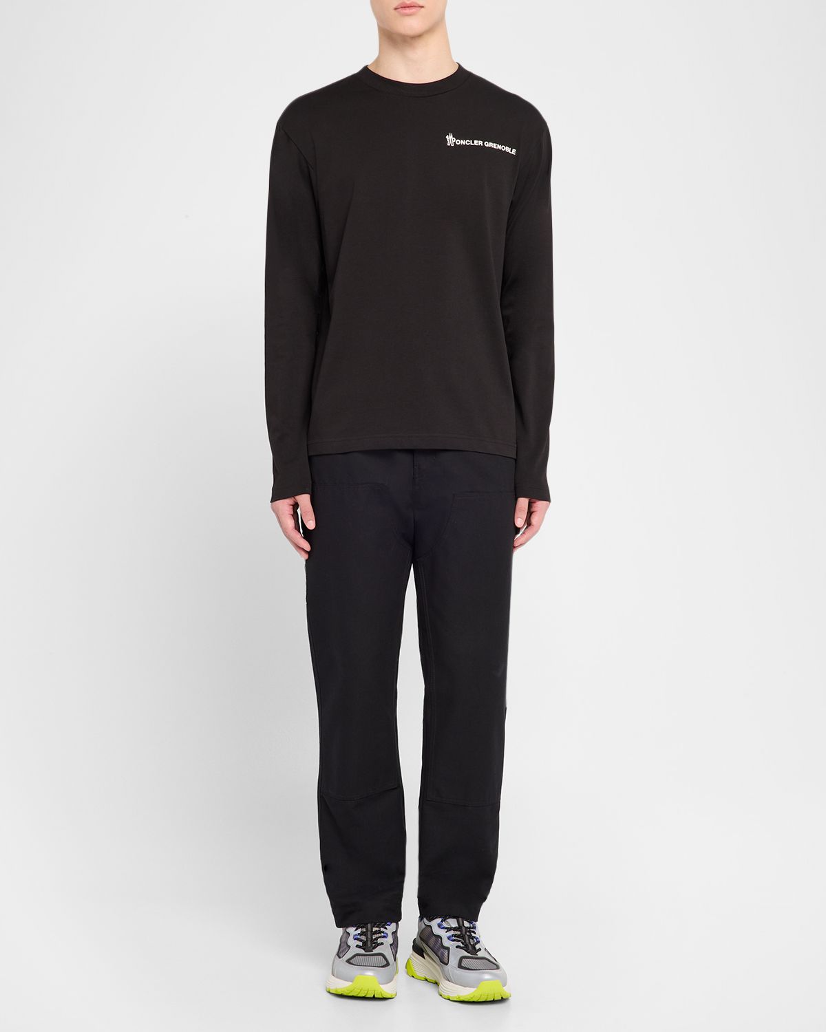 Moncler Grenoble Men 's Cotton Logo Long-Sleeve T-Shirt
