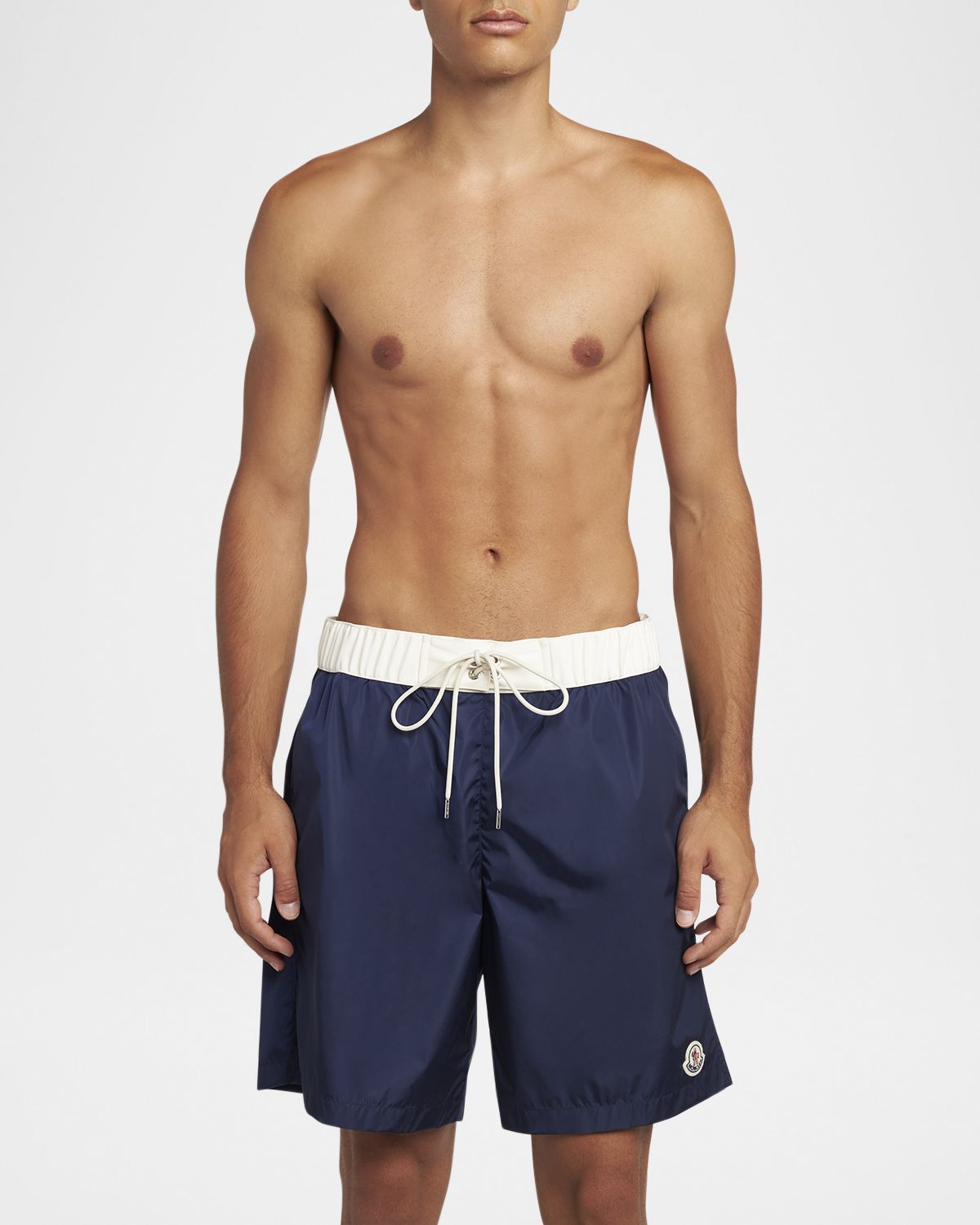 Moncler Men 's Nylon Contrast-Band Swim Shorts