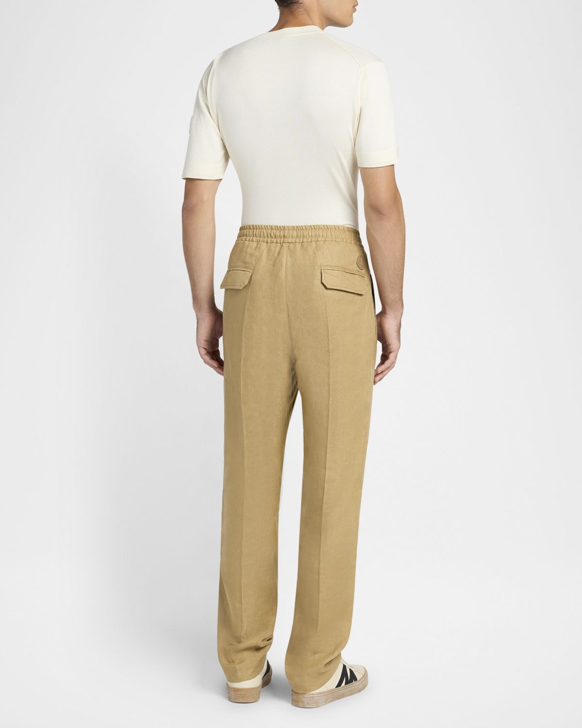 Moncler Men 's Twill Linen Trousers