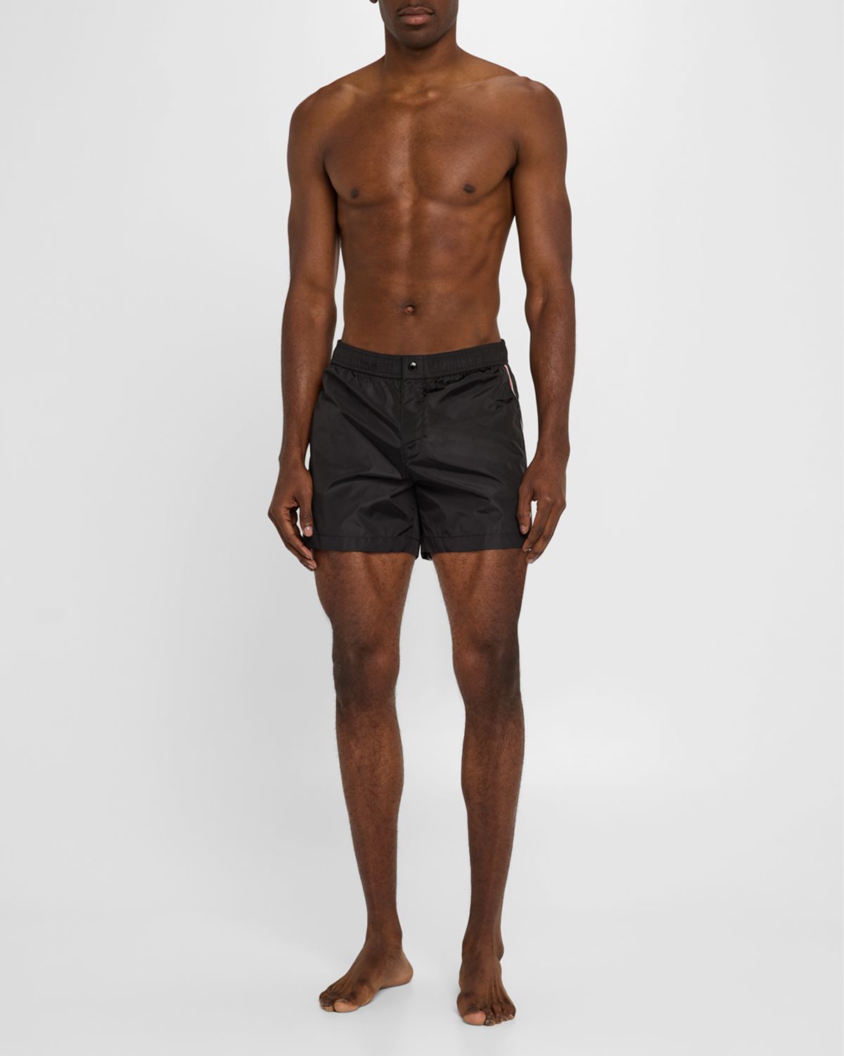 Moncler Men 's Side-Stripe Nylon Swim Shorts
