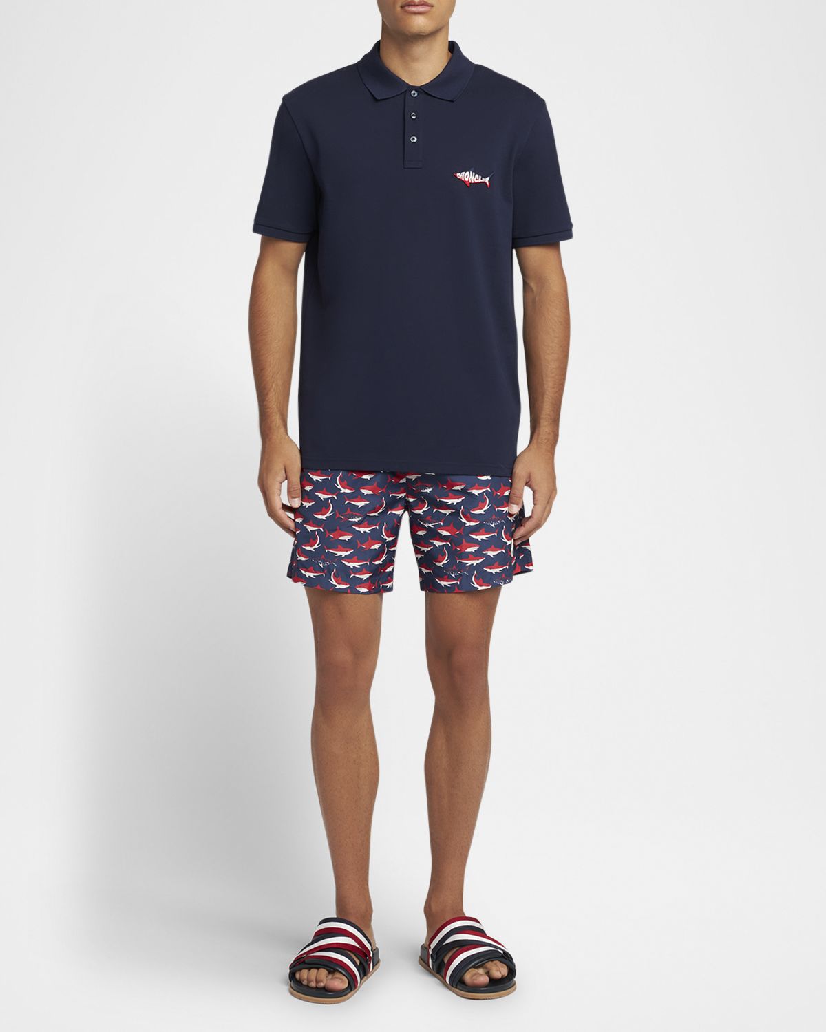 Moncler Men 's Shark Pique Polo Shirt