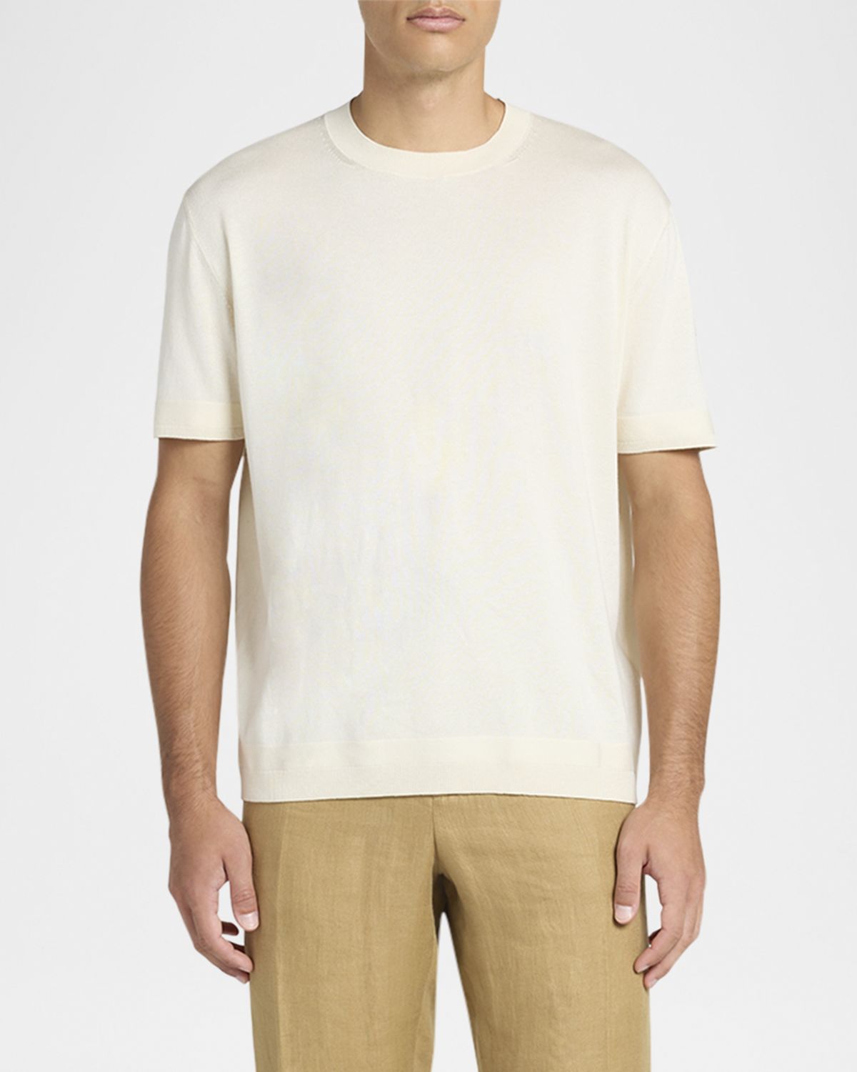 Moncler Men 's Silk-Cotton Crew T-Shirt