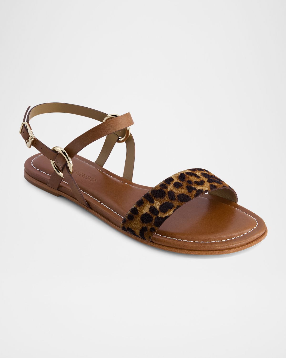 Bernardo Henre Leopard Flat Slingback Sandals