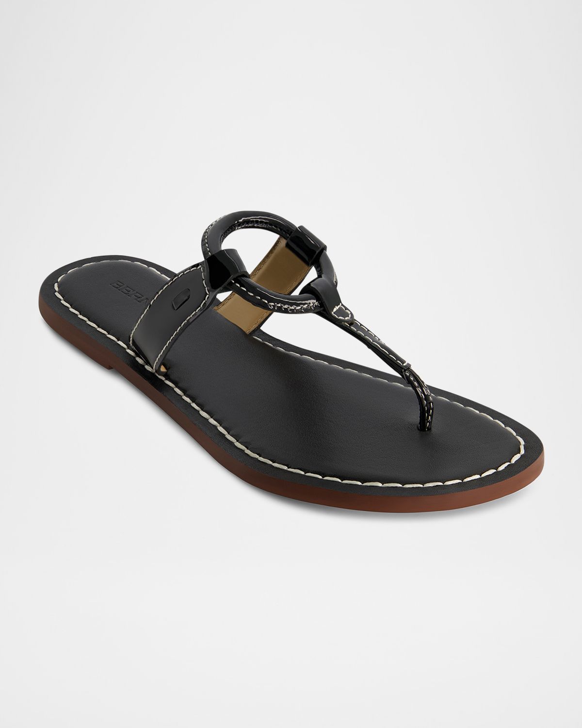 Bernardo Matrix Patent Leather Flat Thong Sandals