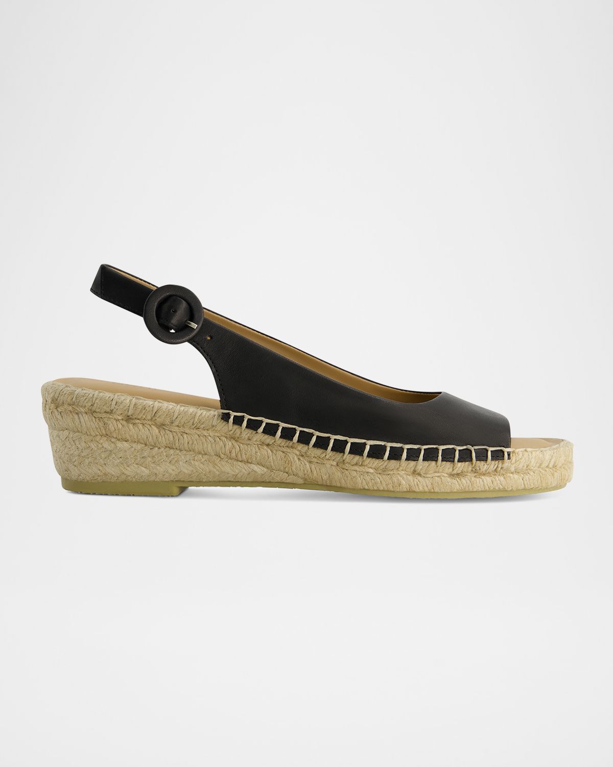Bernardo Melila Leather Slingback Wedge Espadrilles