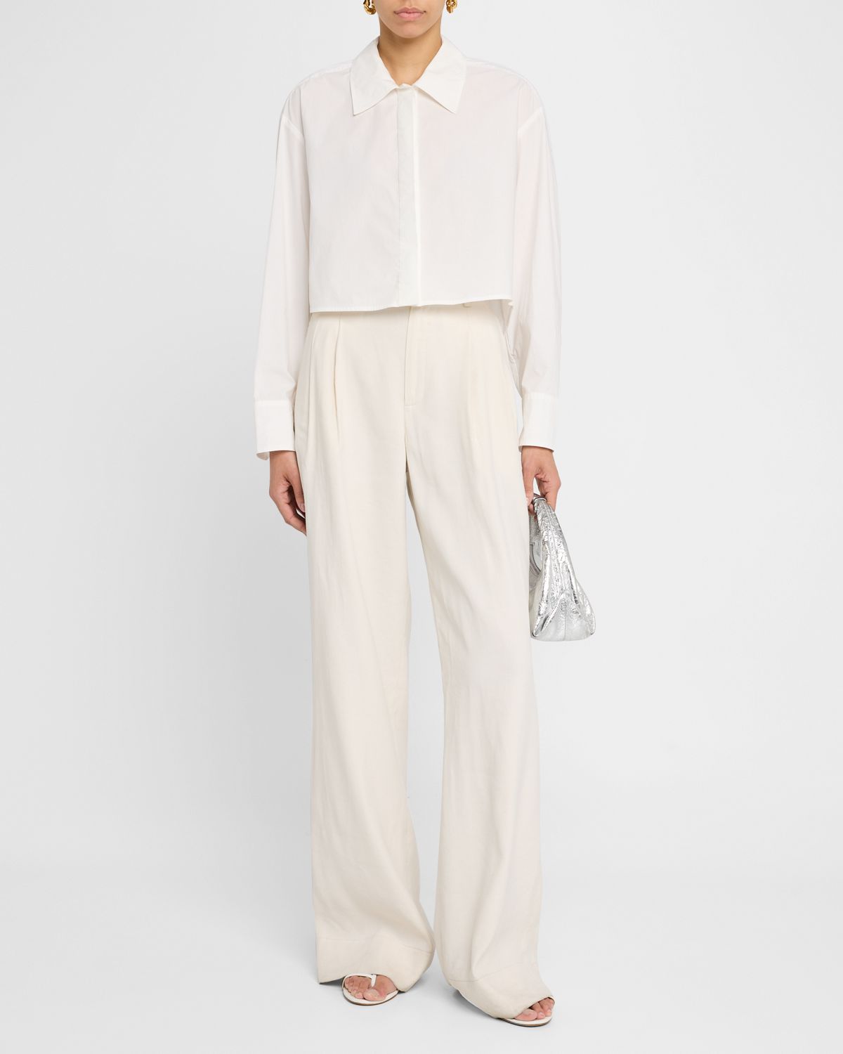 A.L.C. Maude Cropped Button-Front Top