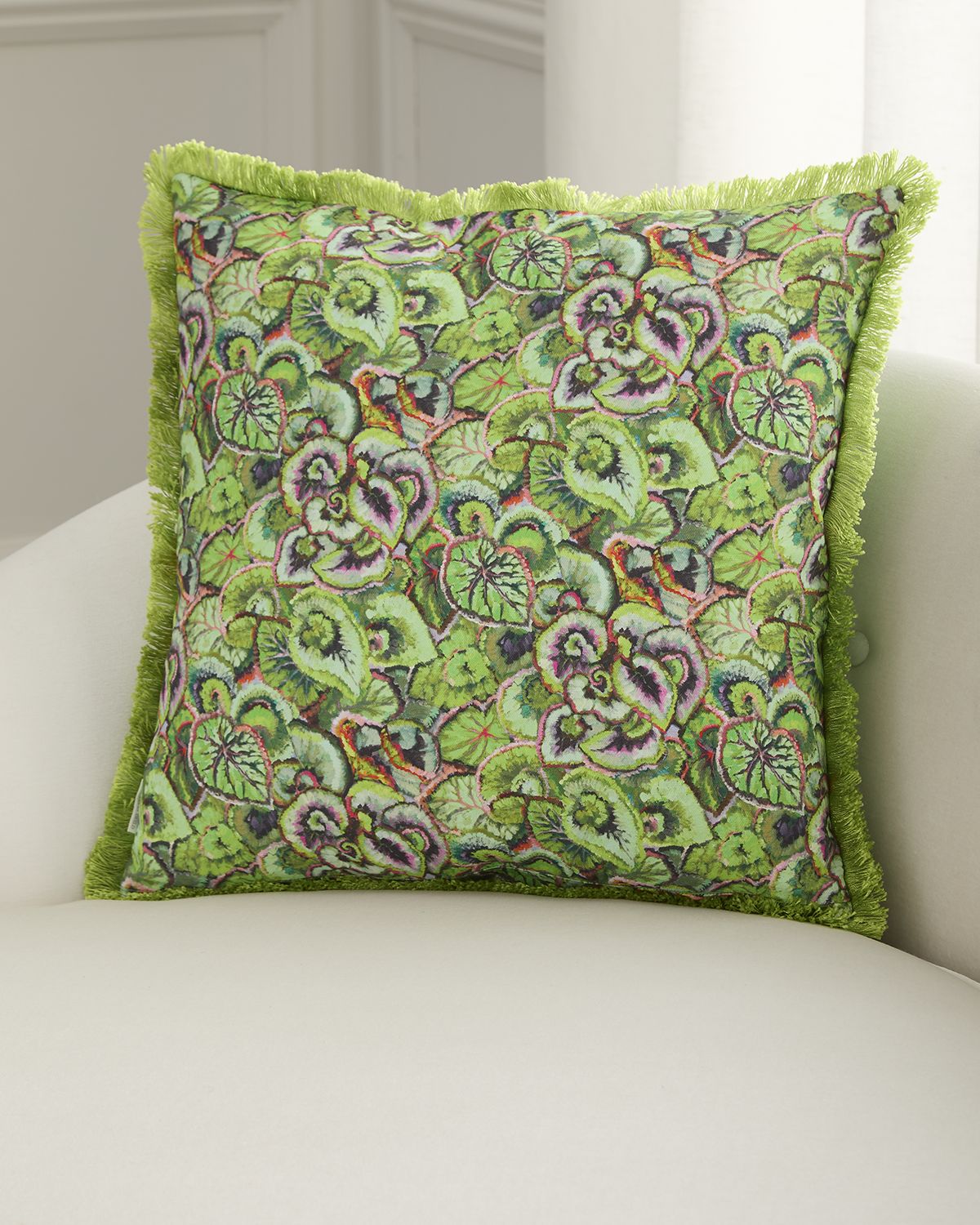 Designers Guild Leaf Glaze Decorative Pillow, 20" Square
