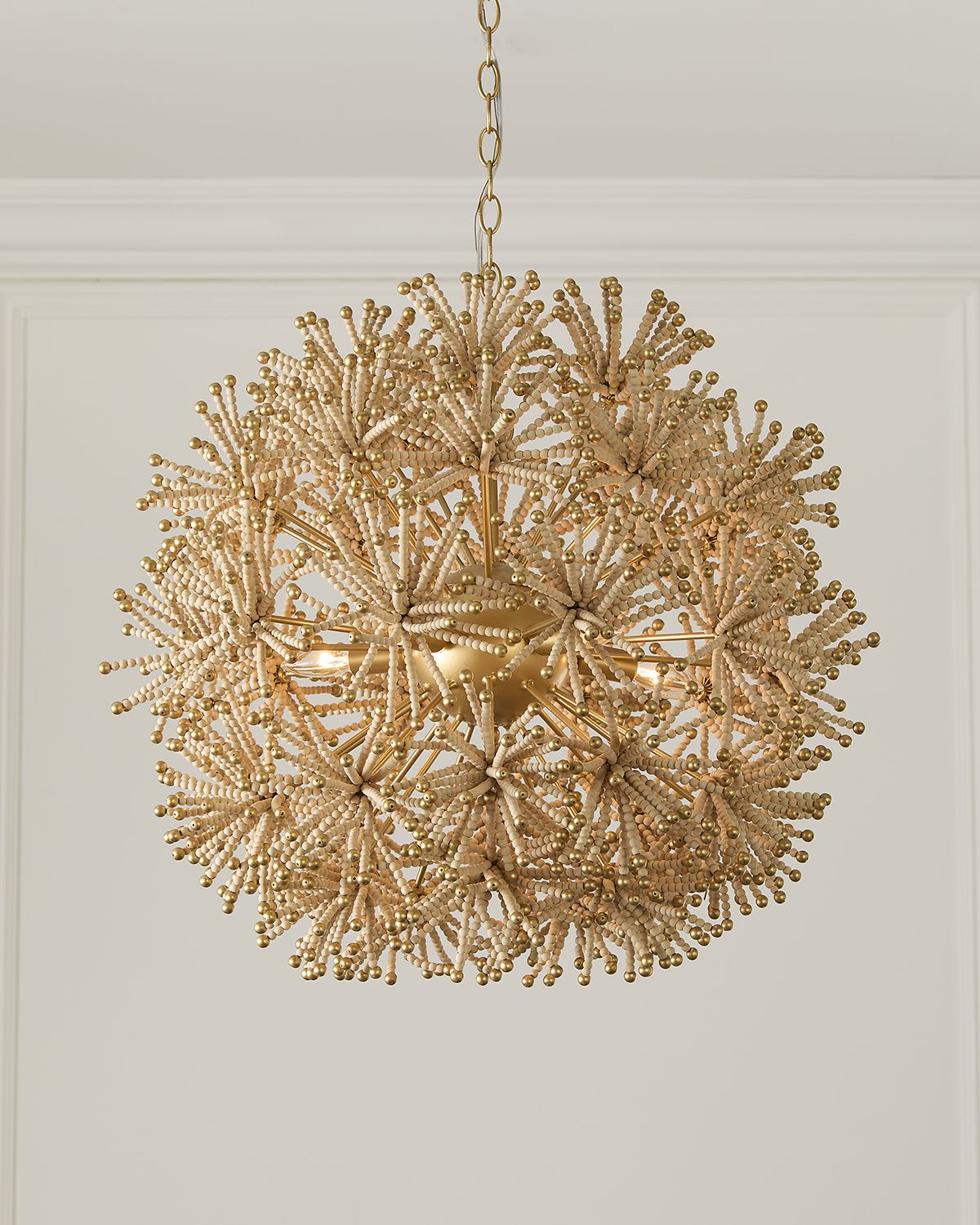 Neiman Marcus Beaded Flower Burst 28.5" 3-Light Chandelier | Thumbnail 5