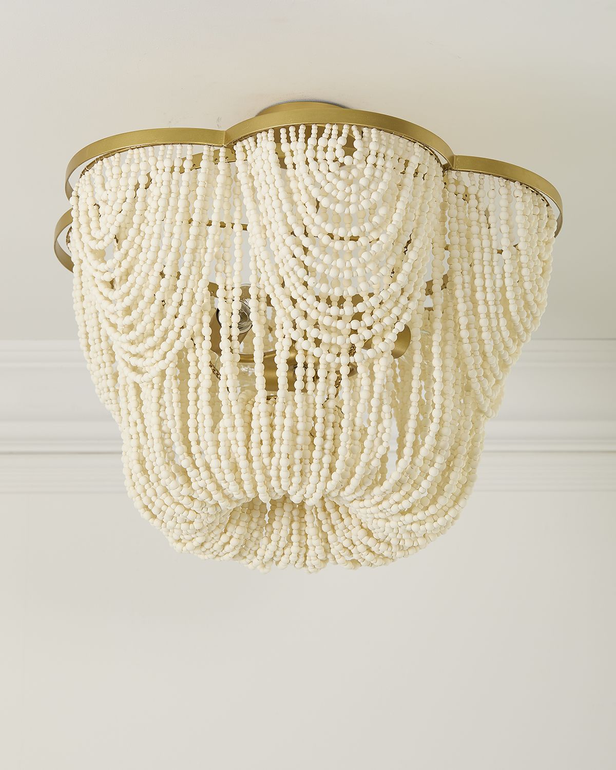 Neiman Marcus Draped Wood Bead Flushmount | Thumbnail 6
