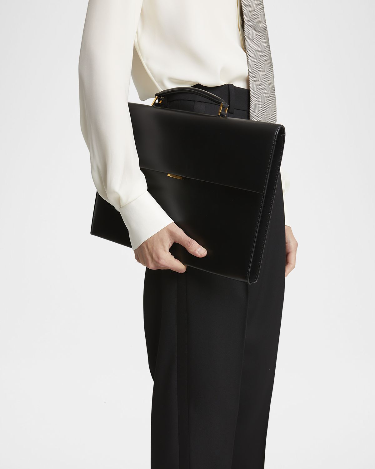Saint Laurent Men's Smooth Leather Briefcase