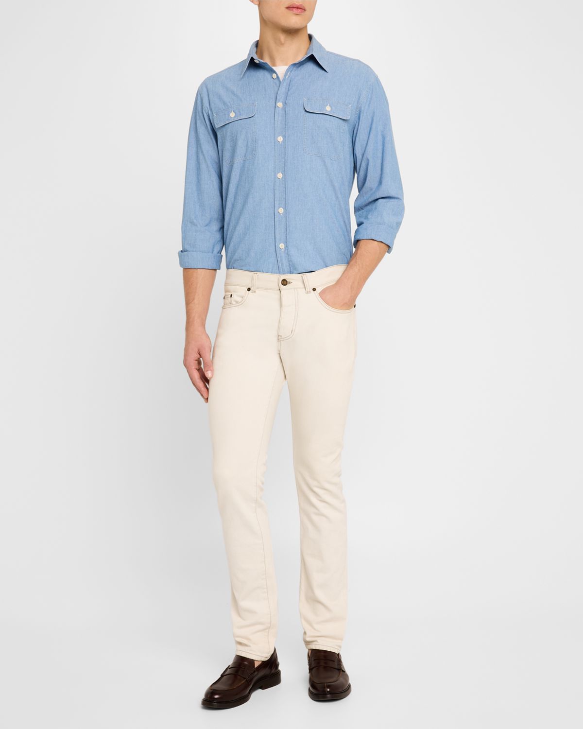 Ralph Lauren Purple Label Men 's Washed Chambray Sport Shirt