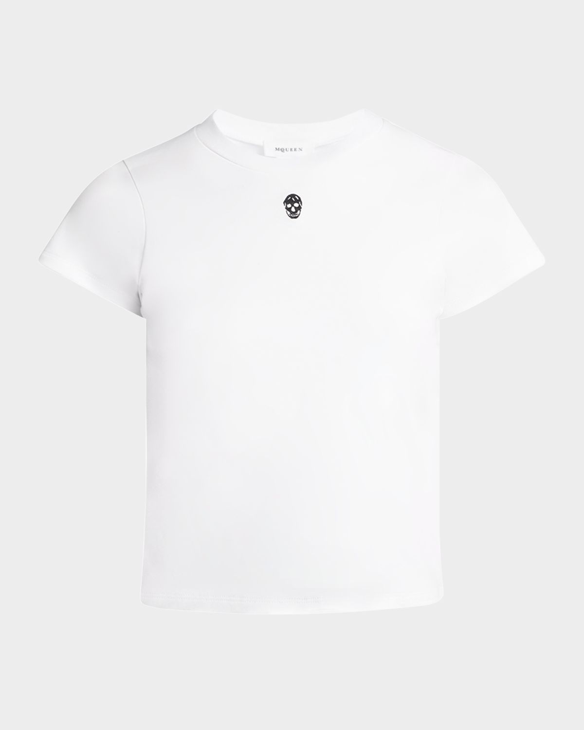 McQueen Skull Embroidered Short-Sleeve T-Shirt