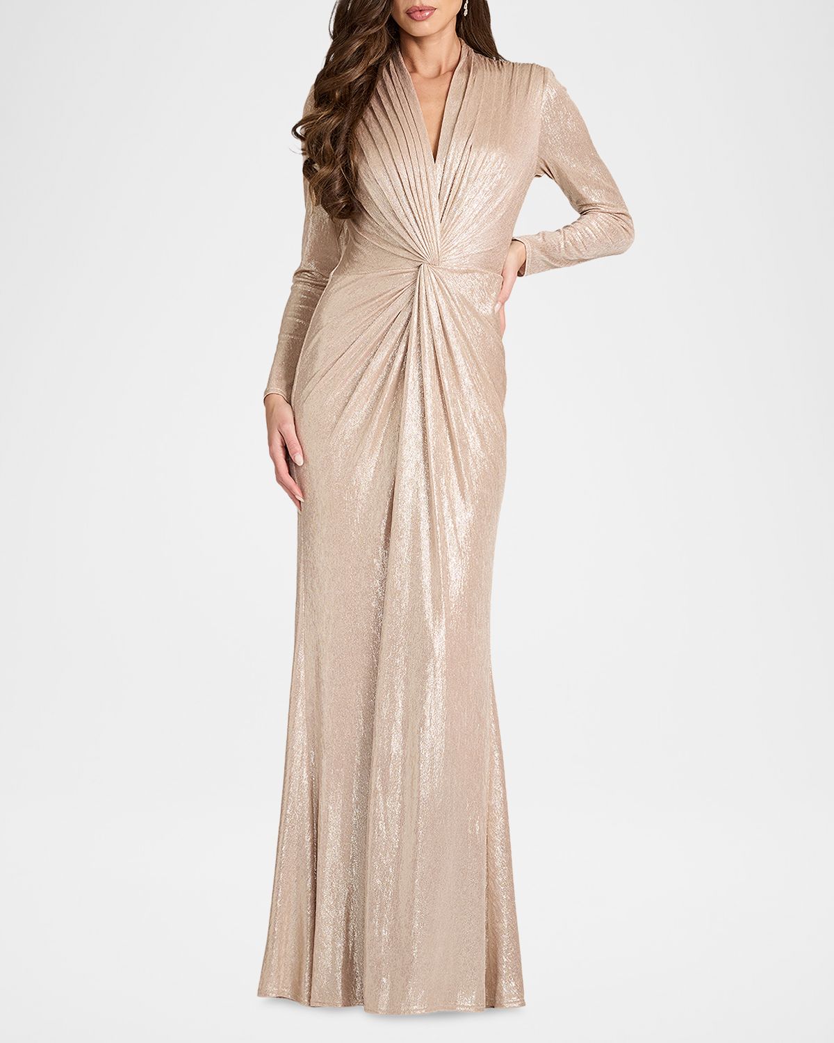 Tadashi Shoji Twist-Front Metallic Jersey Column Gown | Thumbnail 6 Tadashi Shoji Twist-Front Metallic Jersey Column Gown | Thumbnail 6