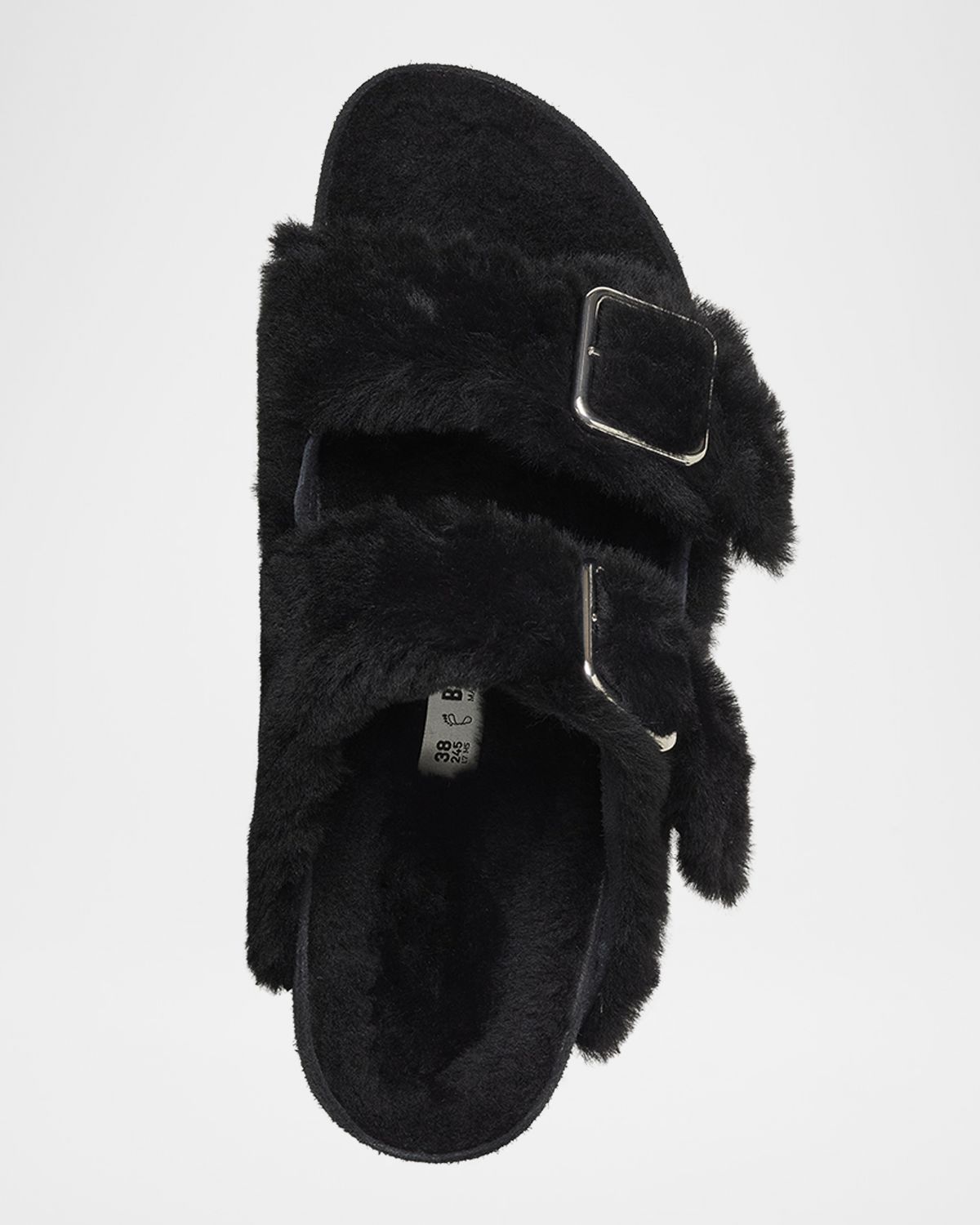 1774 Birkenstock Arizona Shearling Dual-Buckle Slide Sandals