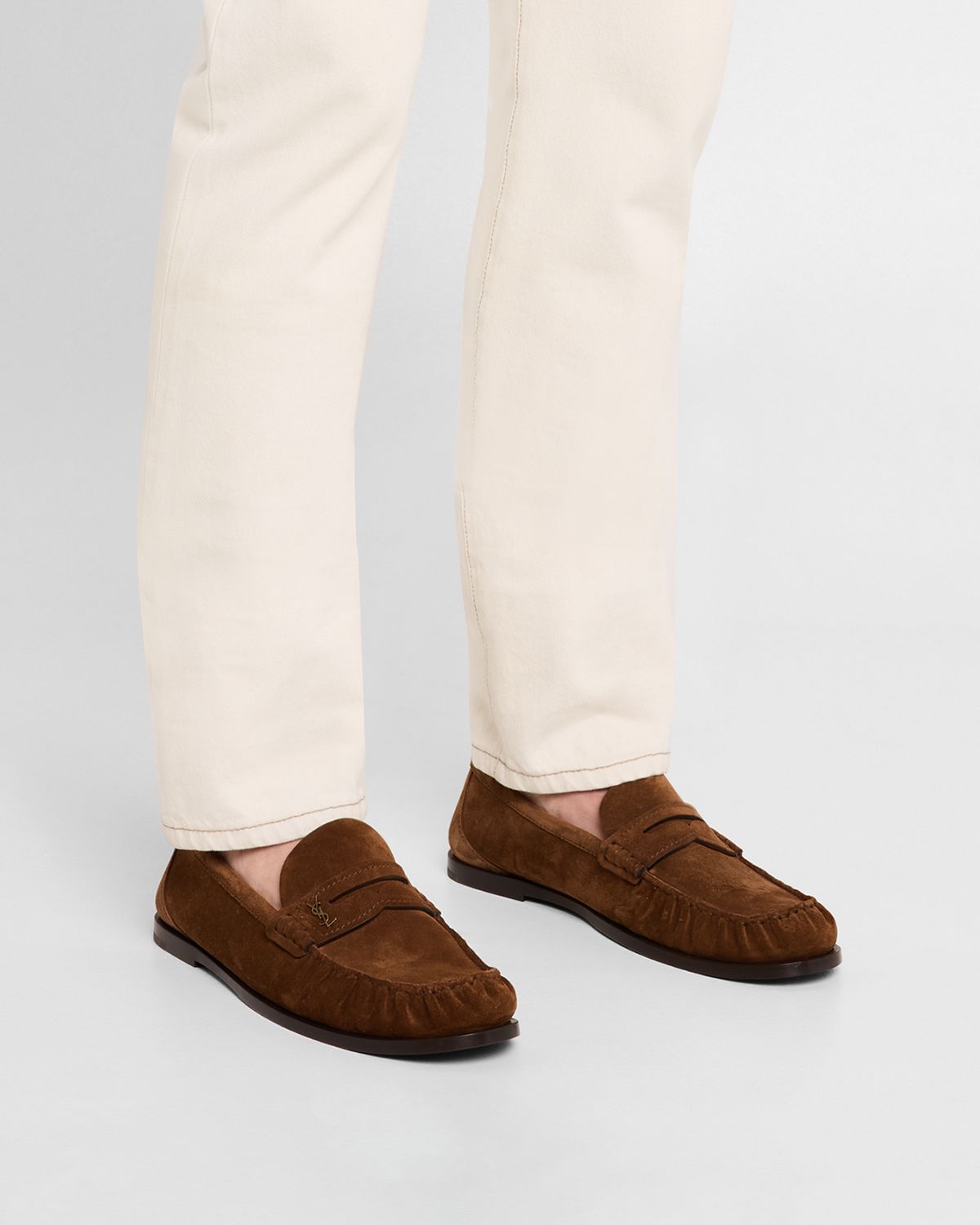 Saint Laurent Men 's Ryan 05 Leather Penny Loafers