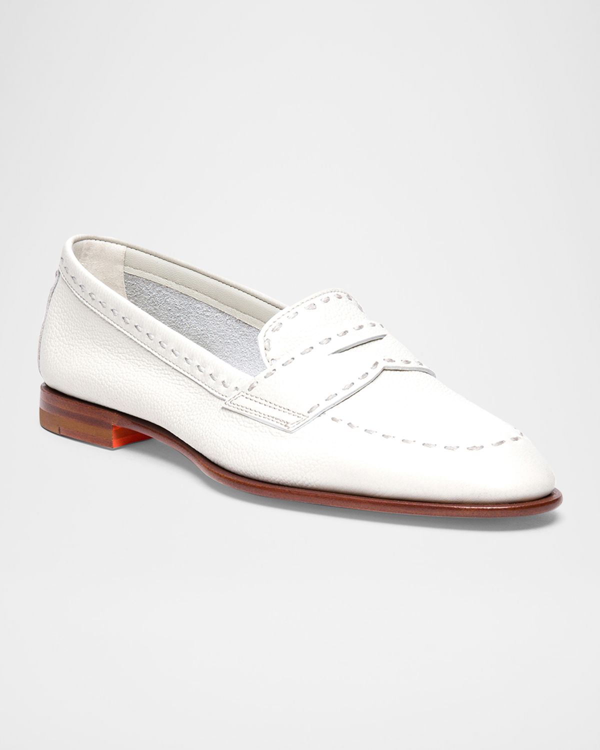 Santoni Marlene Leather Penny Loafers