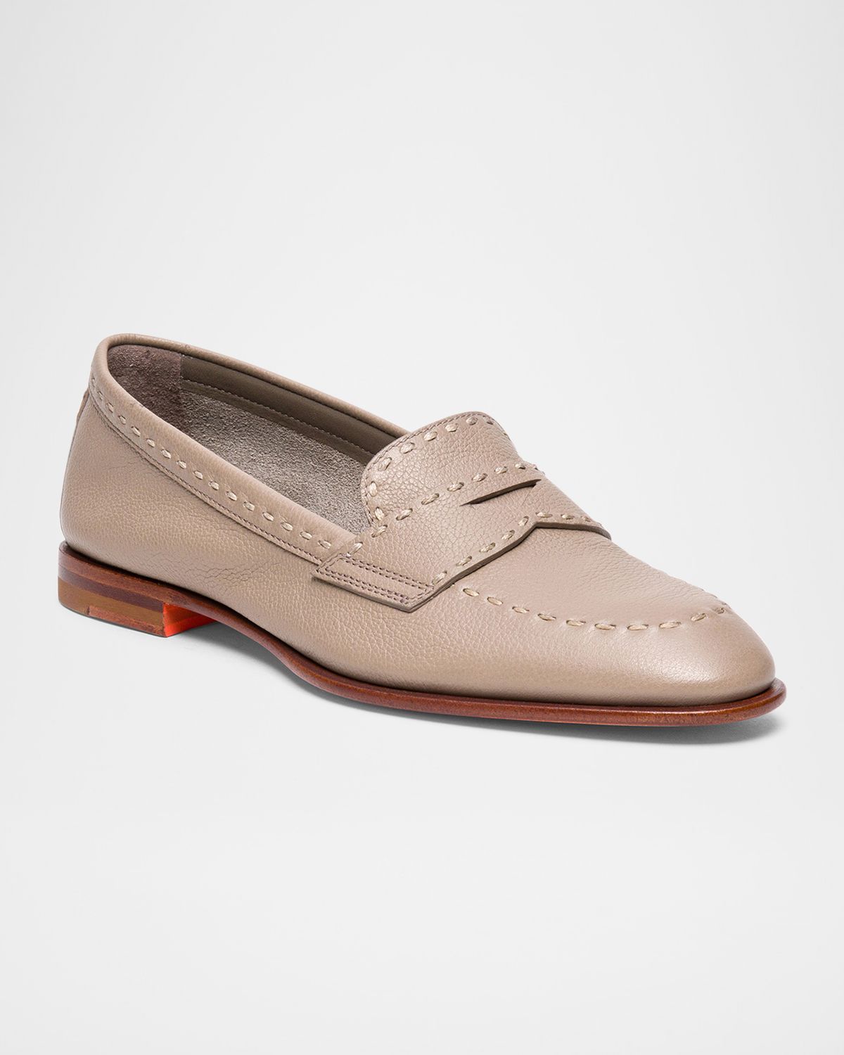 Santoni Marlene Leather Penny Loafers