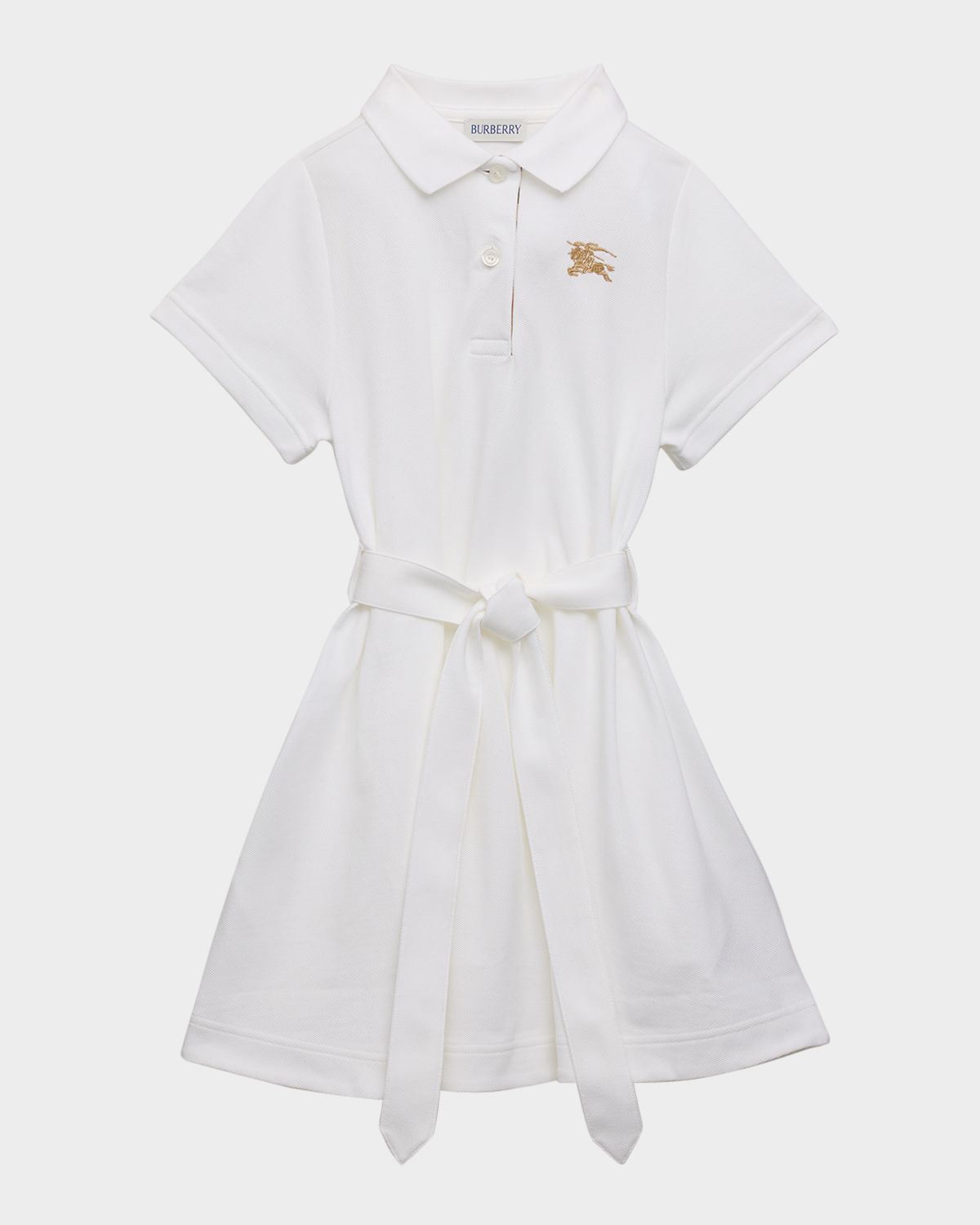 Burberry Girl 's Astrid Belted EKD Polo Dress, Size 3-