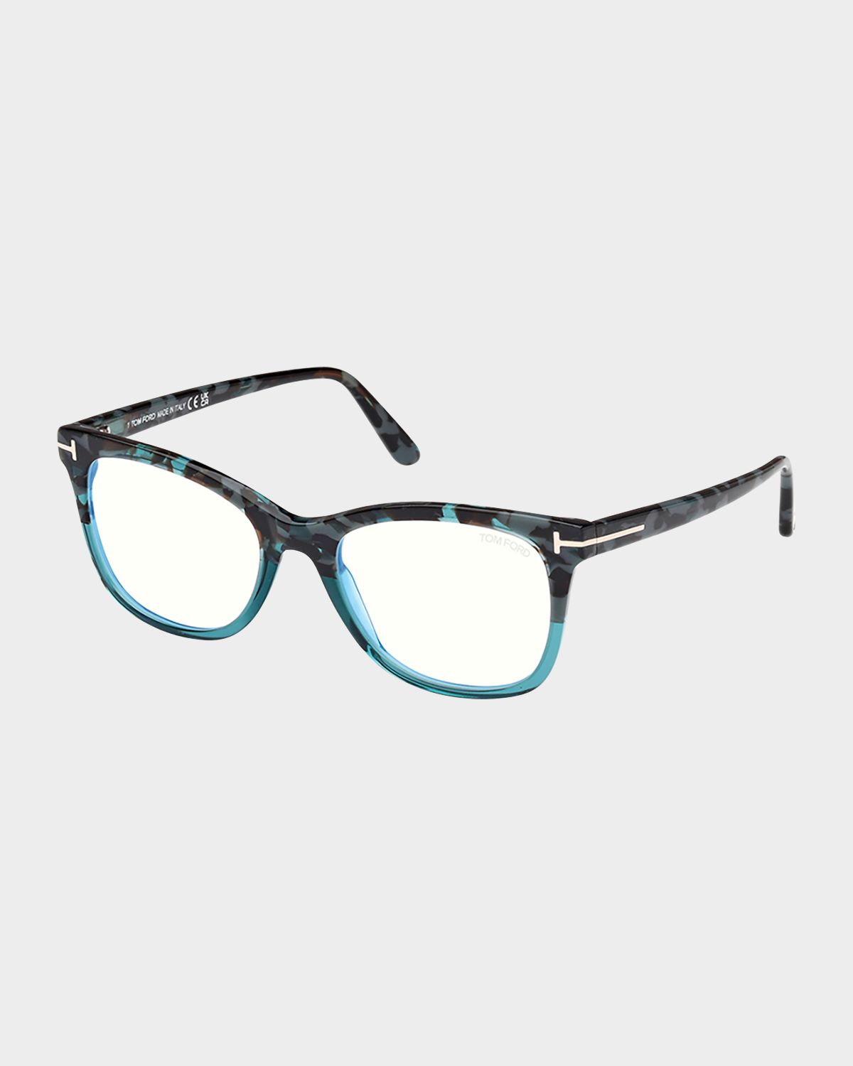 TOM FORD Square Acetate Blue Block Glasses