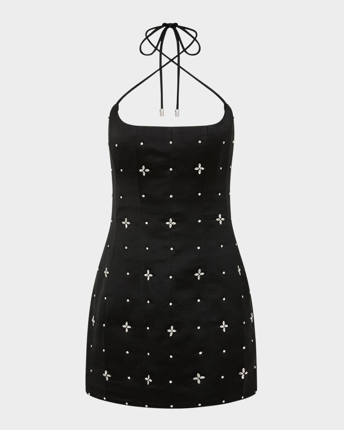 REBECCA VALLANCE Eclipse Crystal-Embellished Halter Mini Dress