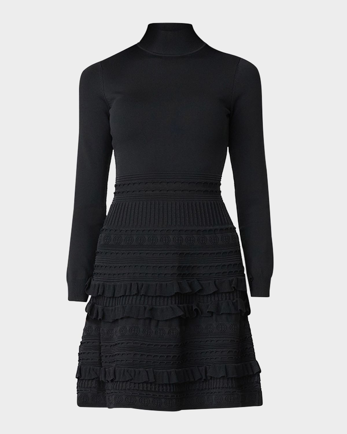 Shoshanna Joie Mock-Neck Mixed Knit Mini Dress | Thumbnail 4 Shoshanna Joie Mock-Neck Mixed Knit Mini Dress | Thumbnail 4