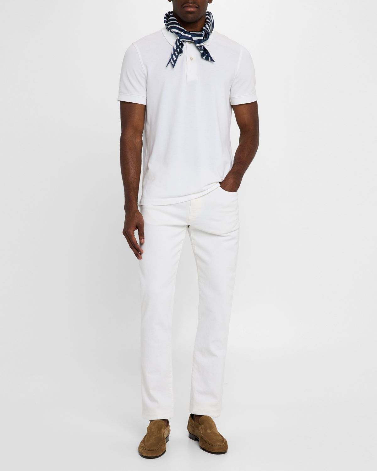 Giorgio Armani Men 's Silk Stripe Neck Scarf