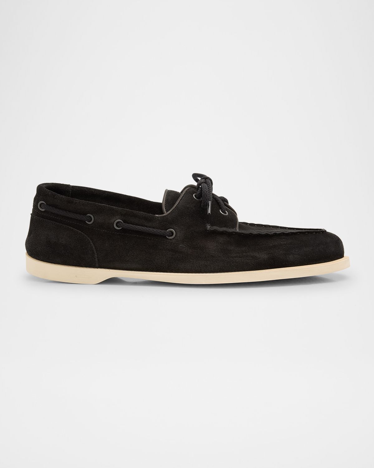 John Lobb Men 's Foil Suede Boat Shoes