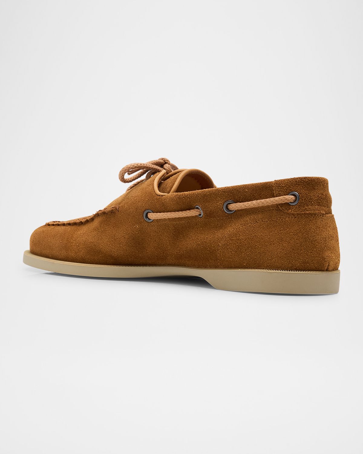 John Lobb Men 's Foil Suede Boat Shoes | Thumbnail 4