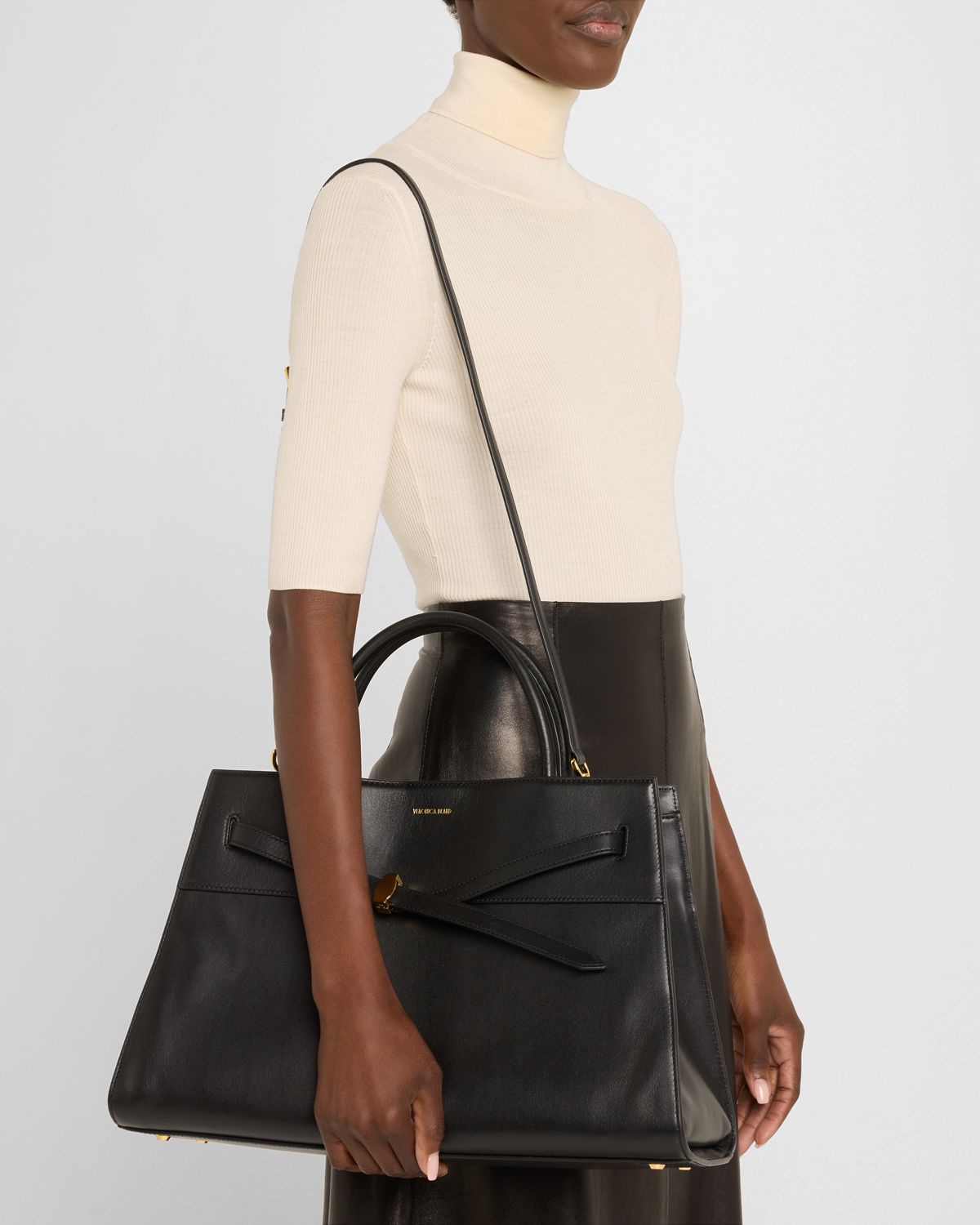 Veronica Beard Dash Large Leather Top-Handle Bag