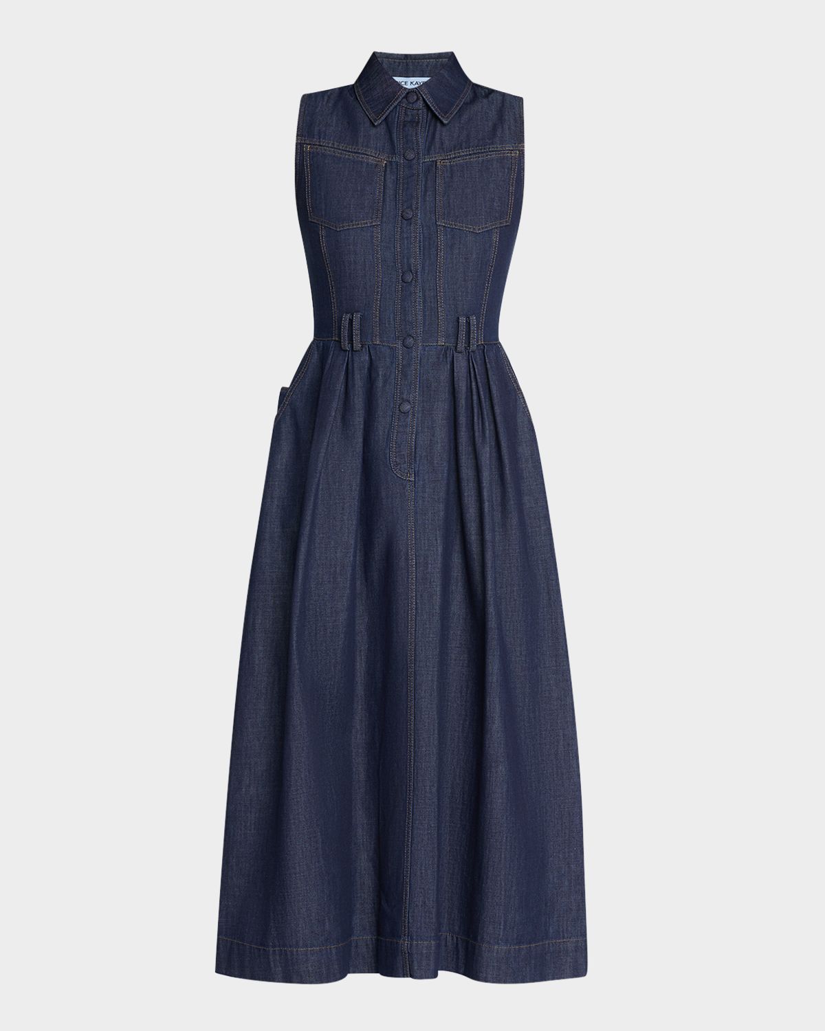 Dice Kayek Sleeveless Denim Midi Shirtdress