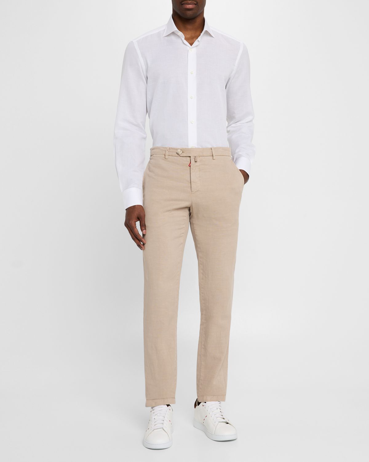 Sartorio Men 's Cotton and Linen Casual Button-Down Shirt