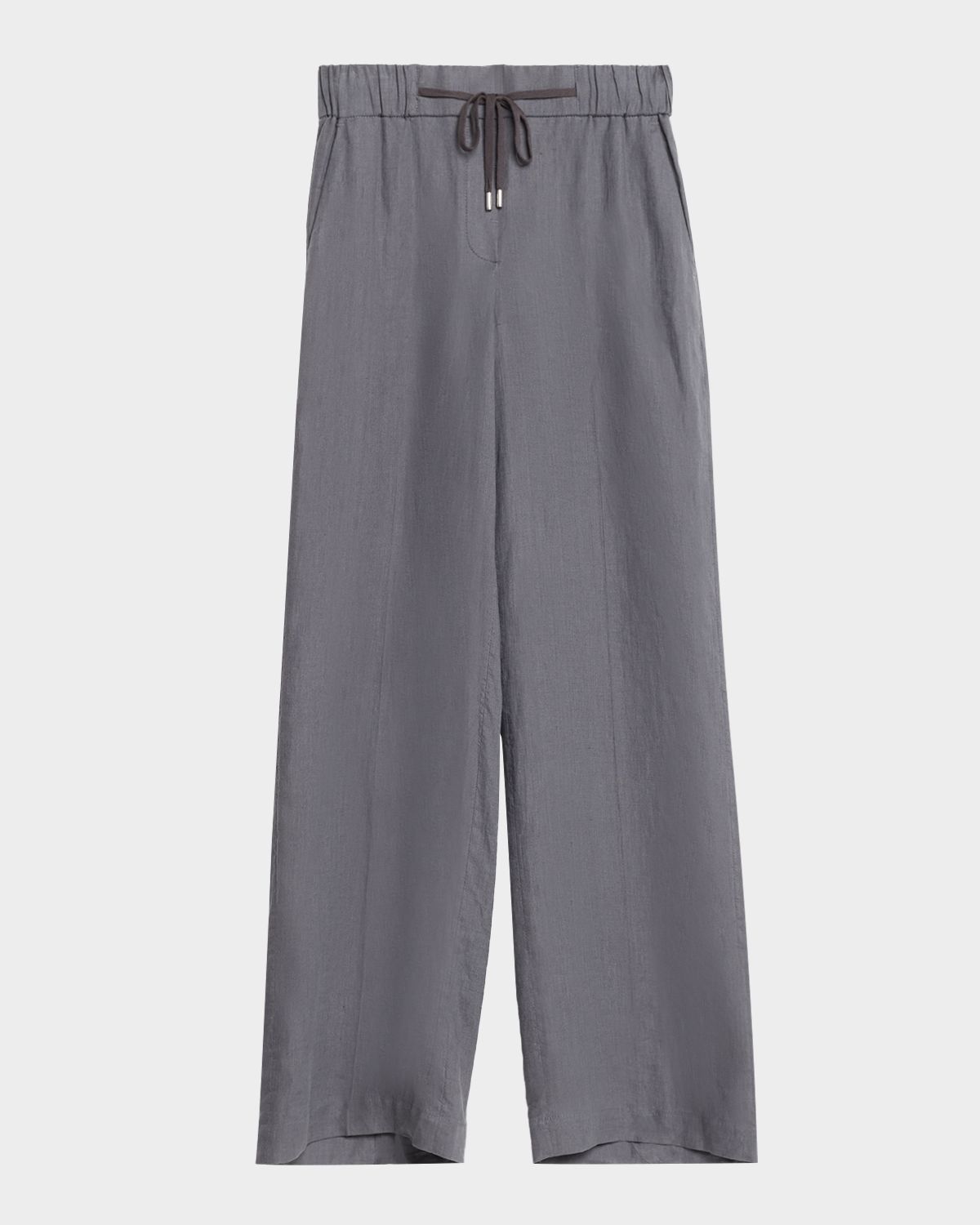 Peserico Straight-Leg Linen Drawstring Pants