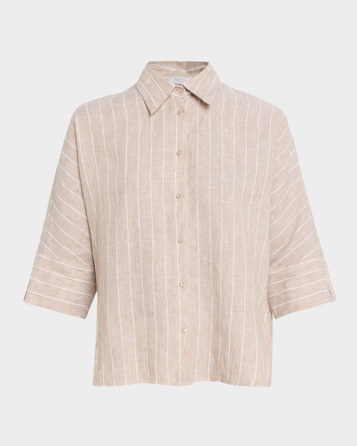 Peserico Chain-Trim Linen Shirt | Thumbnail 6