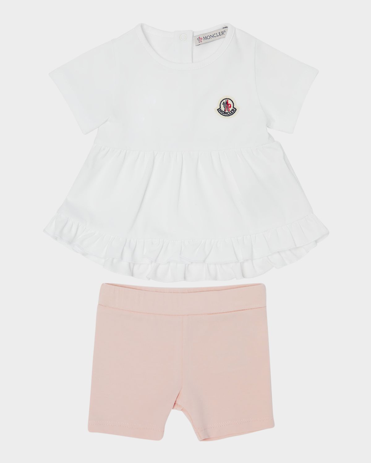 Moncler Girl 's T-Shirt and Short Legging 2-Piece Set, Size 6M-3 | Thumbnail 4 Moncler Girl 's T-Shirt and Short Legging 2-Piece Set, Size 6M-3 | Thumbnail 4