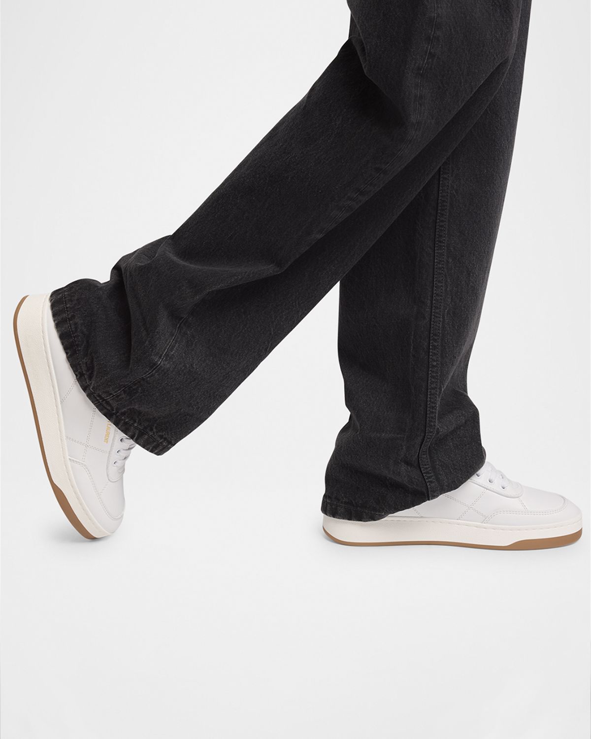 Saint Laurent Men 's SL61 Leather Low-Top Sneakers