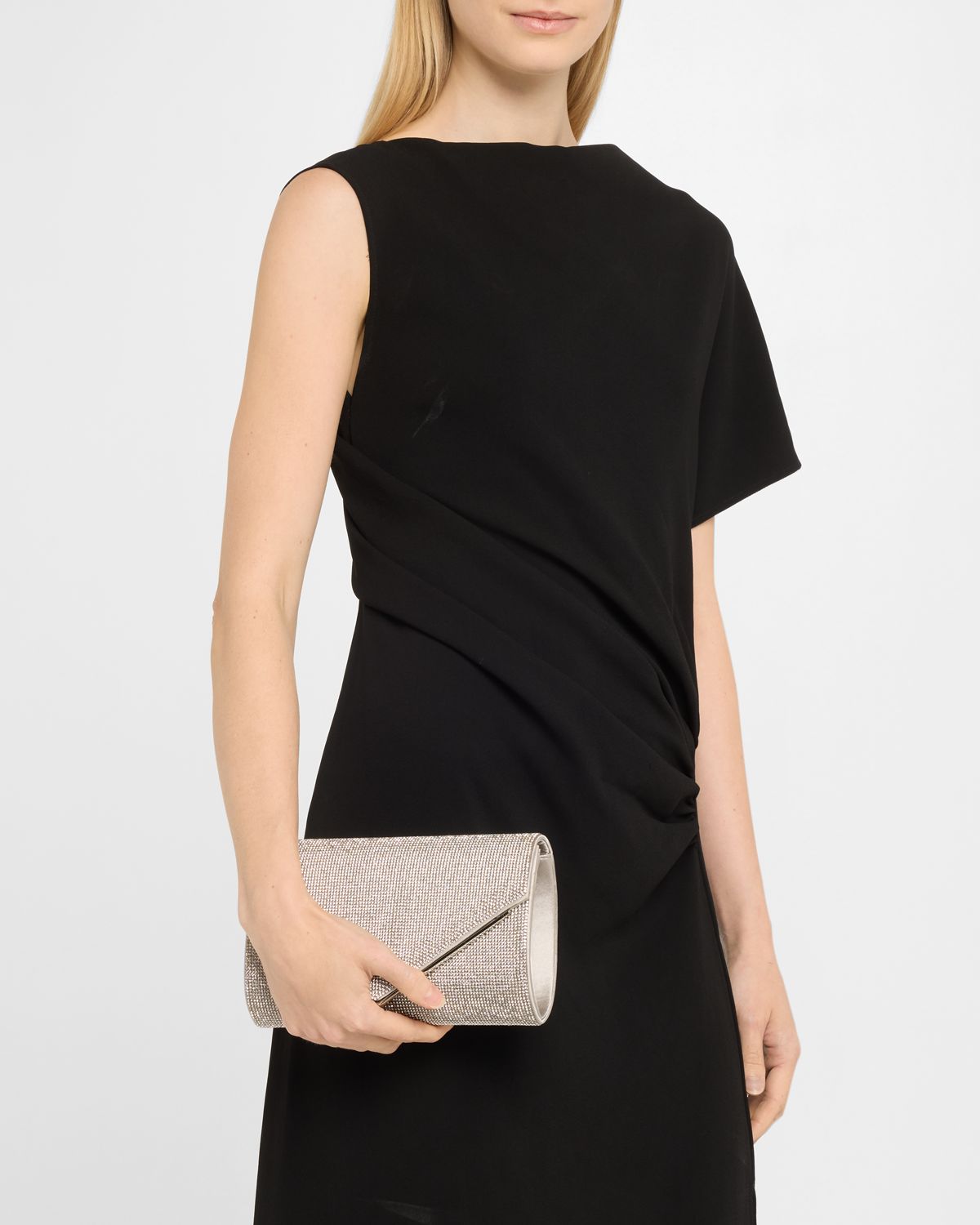 Rafe Candy Rhinestone Satin Envelope Clutch Bag